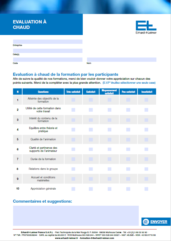 Evaluation á chaud