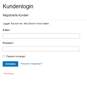 Passwort vergessen