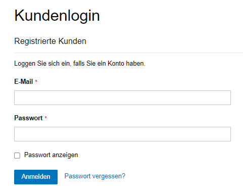 Passwort vergessen