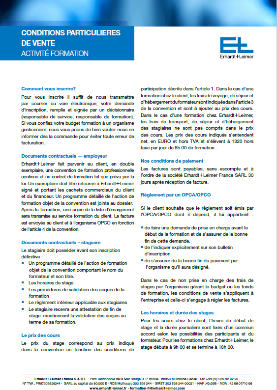 Conditions de vente